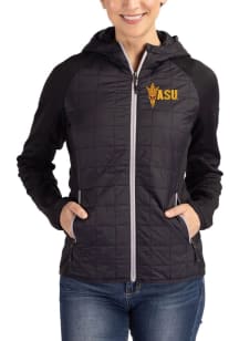 Cutter and Buck Arizona State Sun Devils Womens Black Rainier PrimaLoft Hybrid Medium Weight Jacke..