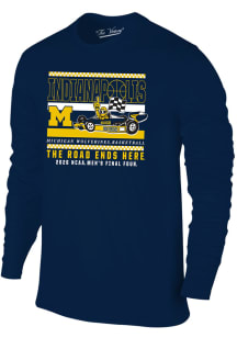 Michigan Wolverines Navy Blue 2026 NCAA Men's Basketball Final Four Bound On The Road Again Long S..