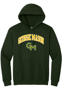 Summit Sportswear George Mason University Mens Green Arch Logo Long Sleeve Hoodie