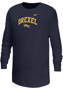 Nike Drexel Dragons Youth Navy Blue Primary Team Logo Long Sleeve T-Shirt