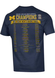 Champion Michigan Wolverines Navy Blue 2026 Men's Basketball National Champions Schedule Short Sle..