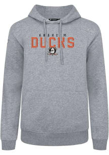 Levelwear Anaheim Ducks Mens Grey Podium Carve Long Sleeve Hoodie