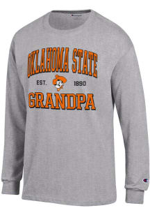 Champion Oklahoma State Cowboys Grey Est. Date Grandpa Jersey Long Sleeve T Shirt
