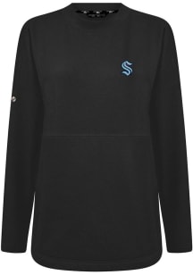 Levelwear Seattle Kraken Womens Black Beaudry Embroidered 3D Patch Crew Sweatshirt