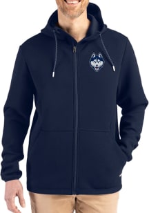 Cutter and Buck UConn Huskies Mens Navy Blue Epic Comfort Full Zip Light Weight Jacket