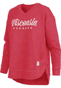 Pressbox Wisconsin Badgers Womens  Abrianna Crew Sweatshirt