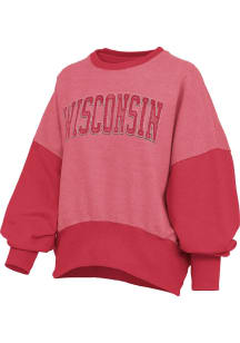 Pressbox Wisconsin Badgers Womens  Meadow Crew Sweatshirt