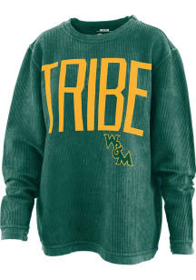 Pressbox William & Mary Tribe Womens Green Tribe Crew Sweatshirt