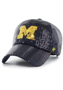 47 Michigan Wolverines Navy Blue Dazzle Logo Clean Up Womens Adjustable Hat