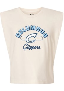 Summit Sportswear Columbus Clippers Womens White Vintage Arch Script Tank Top