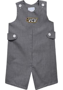 Vive La Fete VCU Rams Baby Black Gingham Overalls
