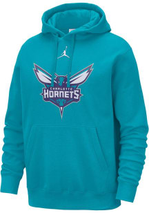 Nike Charlotte Hornets Mens Teal Club Primary Logo Long Sleeve Hoodie