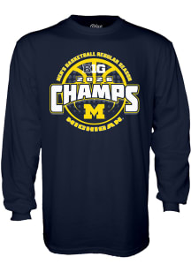 Blue 84 Michigan Wolverines Navy Blue 2026 Big Ten Men's Basketball Regular Season Champions Long..