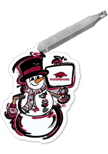 Arkansas Razorbacks Justin Patten Snowman Ornament - Cardinal