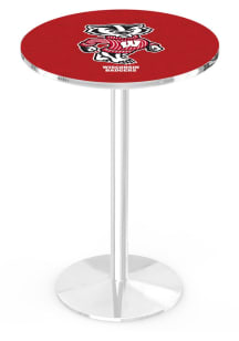 Wisconsin Badgers Mascot Chrome Round Base Pub Table