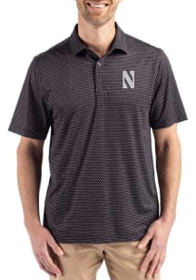 Cutter and Buck Northwestern Wildcats Black Shadow Check Big and Tall Polo