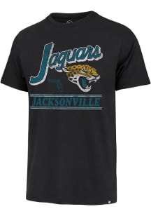 47 Jacksonville Jaguars Black Distressed Primary Logo Short Sleeve Fashion T Shirt