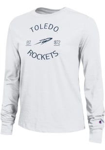 Champion Toledo Rockets Womens White Est Date Core LS Tee