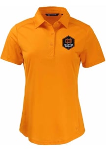 Cutter and Buck Houston Dynamo Womens Orange Prospect Short Sleeve Polo Shirt