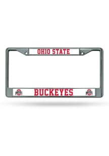 Ohio State Buckeyes Premium Chrome License Plate Frame - Silver