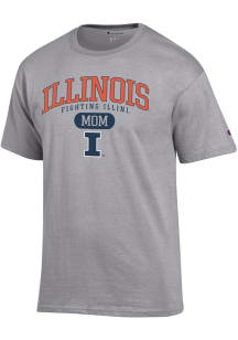 Champion Illinois Fighting Illini Grey Pill Box Mom Jersey Short Sleeve T Shirt