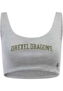 Hype and Vice Drexel Dragons Womens Grey Scoop Crop Bra Tank Top