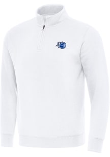 Antigua Orlando Magic Mens White Victory Long Sleeve Qtr Zip Pullover