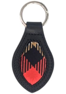 Harvard Crimson Leather Keychain - Black