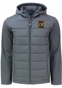 Cutter and Buck Los Angeles FC Mens Graphite Evoke Hood Big and Tall Lined Jacket