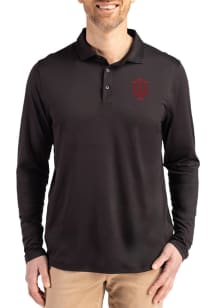 Cutter and Buck Indiana Hoosiers Mens Black Coastline Long Sleeve Polo Shirt
