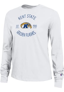 Champion Kent State Golden Flashes Womens White Circle Est Date Core LS Tee