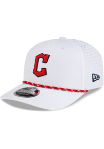 New Era Cleveland Guardians White Rope Rope 9SEVENTY Stretch Snap Adjustable Hat - White
