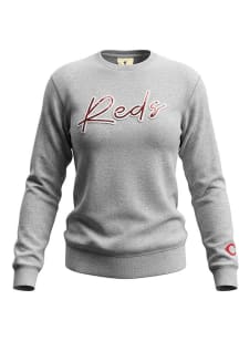 Cincinnati Reds Womens Grey Nantucket Crew Sweatshirt