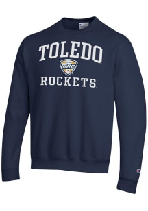 Champion Toledo Rockets Mens Navy Blue MAC Arch Powerblend Long Sleeve Crew Sweatshirt
