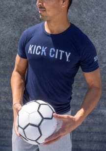 Cherry Sports Gear Sporting Kansas City Navy Blue Kick City Vintage Short Sleeve Fashion T Shirt
