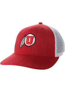 Legacy Utah Utes Mid Pro Snap Trucker Adjustable Hat - Red Heather