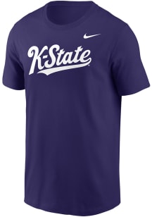 Nike K-State Wildcats Purple DriFit Cotton K-State Script Short Sleeve T Shirt