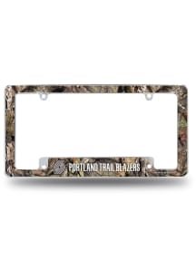 Portland Trail Blazers Camo Mossy Oak All Over Chrome License Plate Frame - White