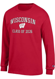 Champion Wisconsin Badgers Red Font Class of 2026 Jersey Long Sleeve T Shirt