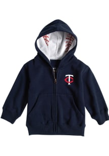 Minnesota Twins Toddler Primary Logo Long Sleeve Full Zip Sweatshirt - Navy Blue