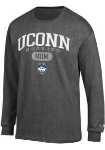 Champion UConn Huskies Charcoal Pill Box Mom Jersey Long Sleeve T Shirt