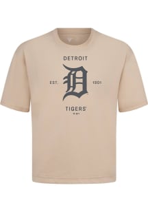 Levelwear Detroit Tigers Tan Signature Knit Crossway Short Sleeve Fashion T Shirt