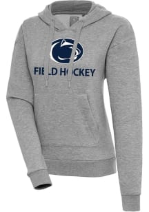 Antigua Penn State Nittany Lions Womens Grey Heather FIeld Hockey  Victory Hooded Sweatshirt