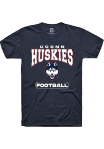 Summit Sportswear UConn Huskies Navy Blue Football Short Sleeve T Shirt