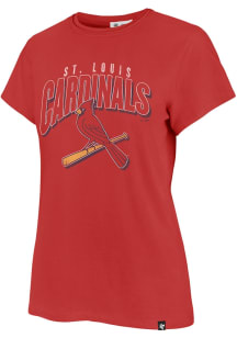 47 St Louis Cardinals Womens Red Slant Frankie Short Sleeve T-Shirt