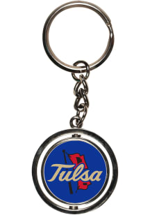 Tulsa Golden Hurricane Double Sided Spinner Keychain - Blue