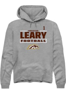 Christian Leary Western Michigan Broncos Mens Grey Football NIL Stacked Box Player Hood