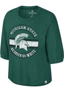 Colosseum Michigan State Spartans Womens Green Elphaba Short Sleeve T-Shirt