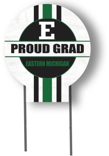 Eastern Michigan Eagles KH Sports Fan 20x20 Circle Yard Sign with Stakes Proud Grad Yard Sign - Wh..