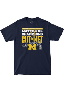 Michigan Wolverines Youth Navy Blue 2026 National Champs Cut the Net Fashion Player Tee